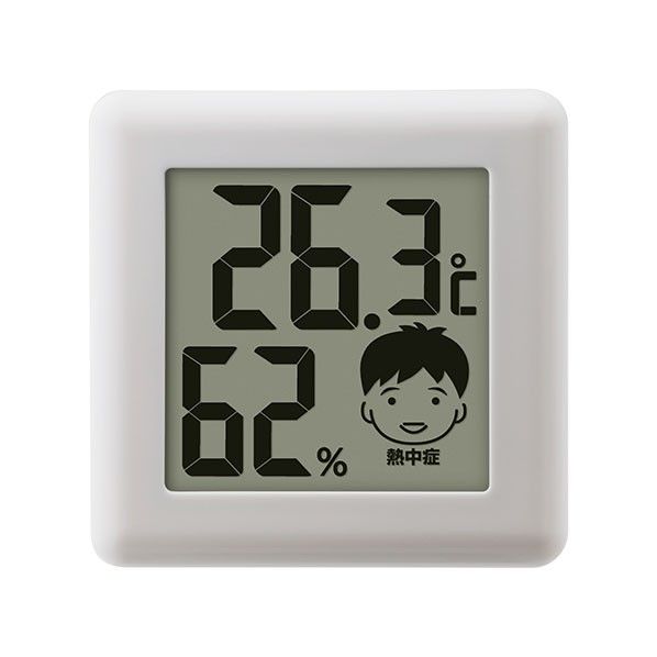 ドリテック デジタル温湿度計 ピッコラ ホワイト 6.7×1.7×6.7cm O-282WT 1個