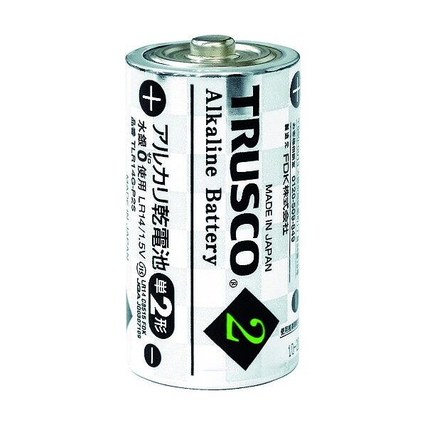 トラスコ(TRUSCO) TRUSCOアルカリ乾電池単2(2本入) 50 x 53 x 25 mm TLR14G-P2S.