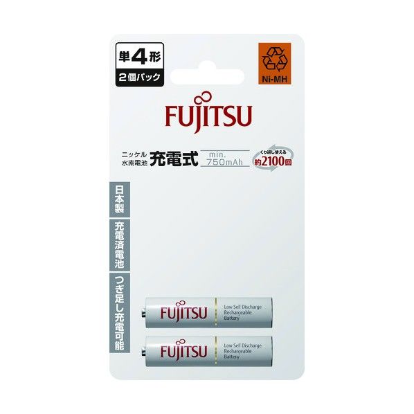 FDK 富士通ニッケル水素充電池単4(2本入) 117 x 65 x 12 mm HR-4UTC(2B)