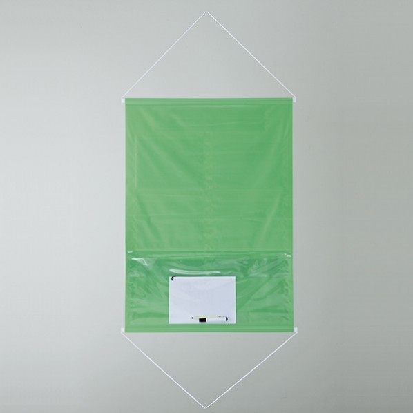 緑十字 KKM-2YG 工事管理用垂れ幕(フリー掲示板) A4用×6 若草色 1075