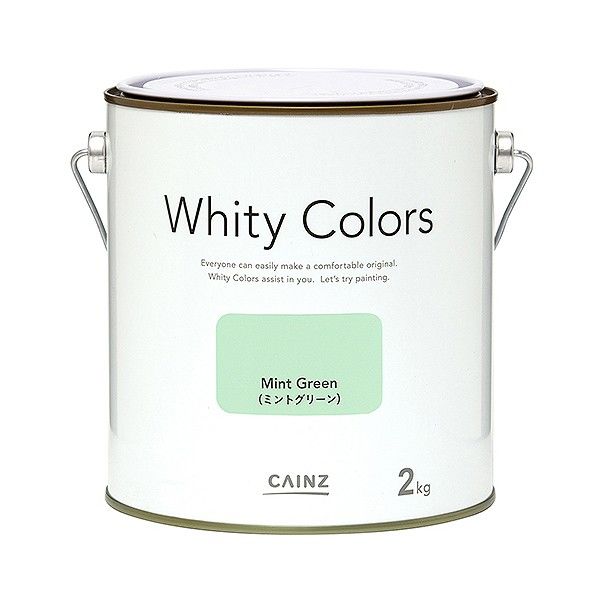 カインズ ホワイティーカラーズ 水性塗料 室内用 2kg ミントグリーン 1缶