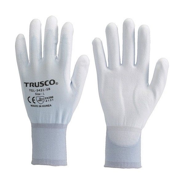 トラスコ(TRUSCO) カラーナイロン手袋PU手のひらコートスカイブルーL 300 x 140 x 15 mm TGL-3431-SB-L 1双