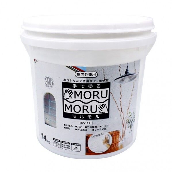 ニッペホーム 手で塗る塗料 STYLE MORUMORU(モルモル) 14kg ホワイト 1個.