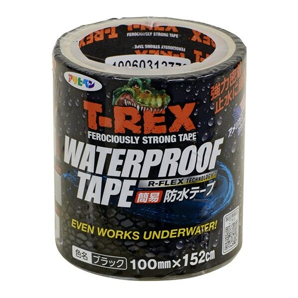 アサヒペン T-REX ウォータープルーフテープ 100mm×152cm ブラック TW-103 1個