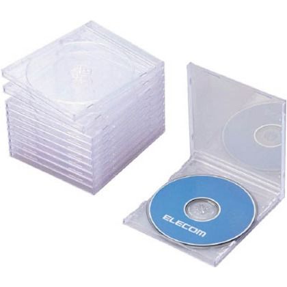 エレコム CD・DVD・Blu－rayプラケース1枚収納クリア(10枚入) 143 x