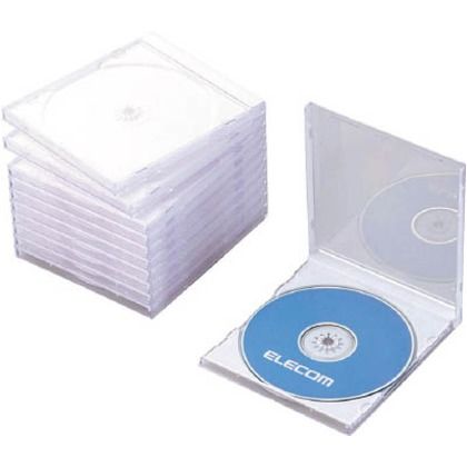 エレコム CD・DVD・Blu－rayプラケース1枚収納ホワイト(10枚入) 143 x