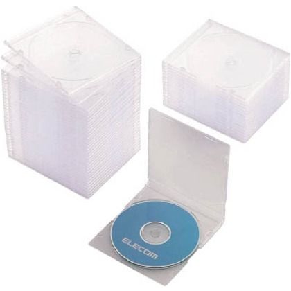 エレコム CD・DVD・Blu－rayスリムプラケース1枚収納クリア50枚入 143