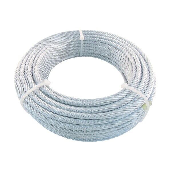 お取り寄せ】TRUSCO メッキ付ワイヤロープ PVC被覆タイプ 6(8)mm×30m-