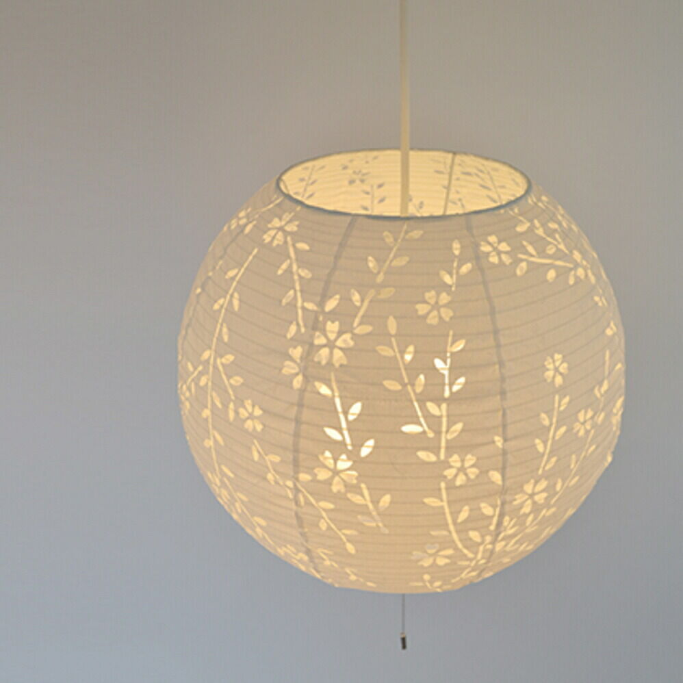彩光デザイン 和風照明1灯ペンダントライト 楮紙茶×麻葉菜種 W200mm
