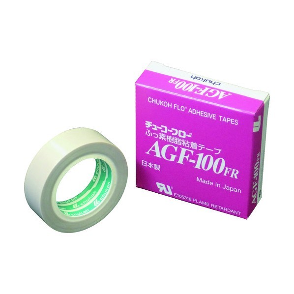 中興化成工業 フッ素樹脂(テフロンPTFE製)粘着テープ AGF100FR 0.30t×19w×5m AGF100FR30X19X5 1点
