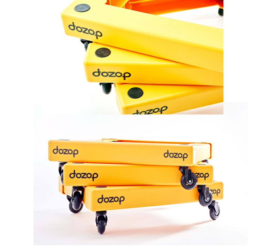 dozop(ドゾップ) コンパクト樹脂製台車 イエロー SEL-1 樹脂 (長谷川工業)｜トラノテ