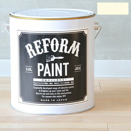 DIY FACTORY リフォームペイント壁紙の上に塗れる水性塗料 アイボリー 3L
