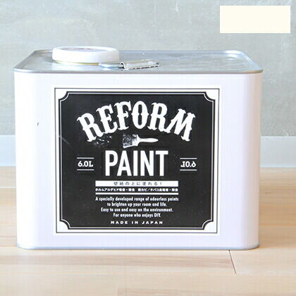 DIY FACTORY リフォームペイント壁紙の上に塗れる水性塗料 バニラホワイト 6L