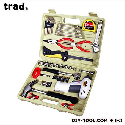 TRAD 電池式ドライバー付家庭用工具セット TS-47D